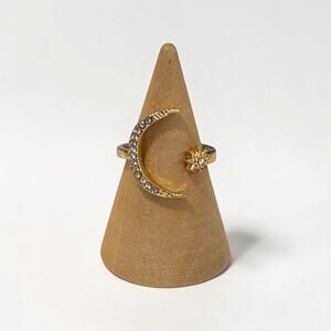 Moon Star Dazzling Open Finger Ring